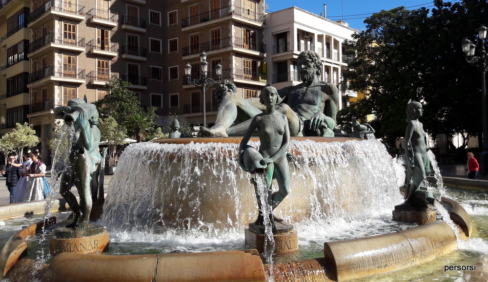 La fontana che rappresenta il fiume Turia, a Valencia